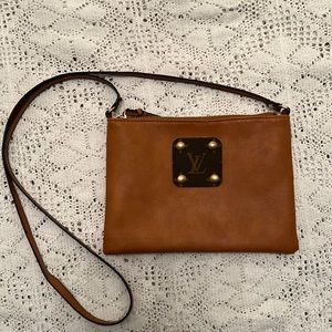 Vegan Leather Crossbody with Authentic LV Patch